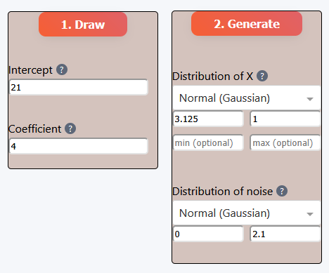 sampling data for linear regression
